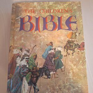 Vintage 70s The Children's Bible Illustrated Old & New Testament Hardcover Book